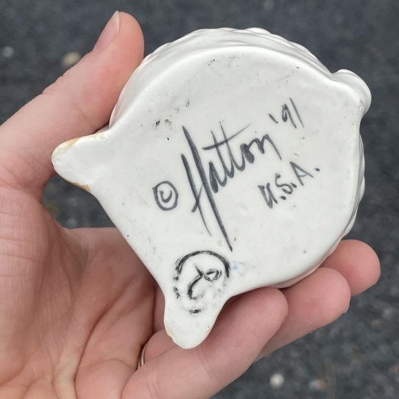 Pair of Vintage Tom Hatton Figural Ceramic Sugar & Creamer Set Sheep Lambs Cute! - Picture 5 of 16